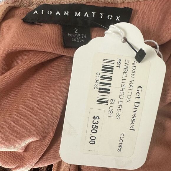 Aidan Mattox 3/4 Sleeve Beaded Short Dress - Picture 5 of 6